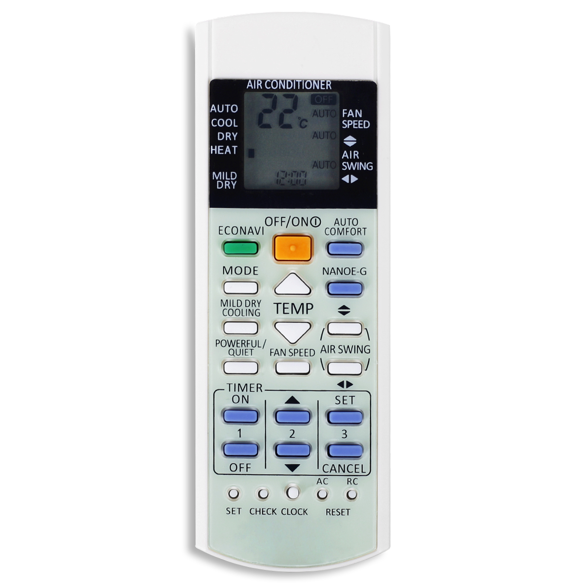 The English version is suitable for Panasonic Air Conditioning Remote Control A75C3300 A75C3208 A75C3935