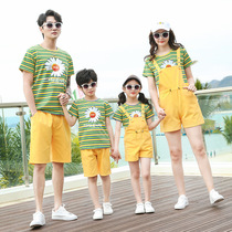 Pro-sub-loaded summer clothes 2021 new tide family of three-mouth and four-mouth mother and daughter with red ocean gas small daisy suit