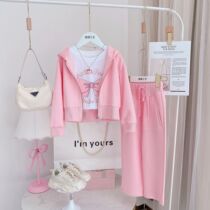 Girls Leisure Sports Two - piece Set 2022 New Products for Children in the Big Child with Long Sleeve Couples