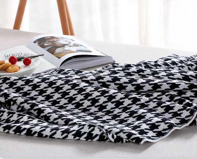 tối giản kiểu Nhật sofa TV houndstooth bông chăn thú chăn đôi đơn hiện đại - Ném / Chăn mền nỉ giá rẻ