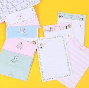 Korean Stationery Creative Cute Minimalist Romantic Love Letter Cards Mini Small Envelope Letter Paper Suit Pair