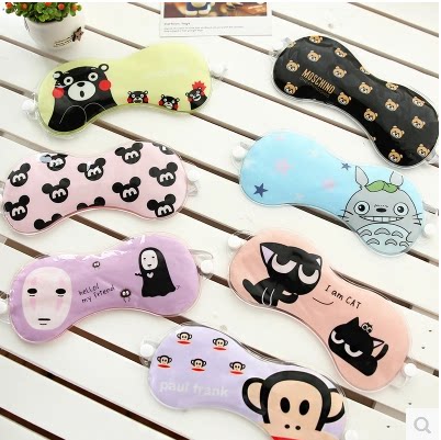 Promotion Home Life Cartoon Colored Cartoon Animals Women Men Ice Bags Fatigue Relieving Sleep Blindfold
