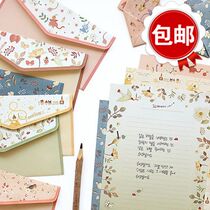 40 Korean creative retro romantic floral sweet cartoon love letter letter paper envelope set A5