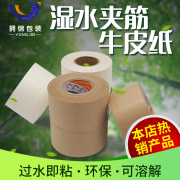 Thân thiện với môi trường nước ướt giấy kraft băng niêm phong giấy kraft băng sợi băng keo dính cao có thể viết xương sườn - Băng keo