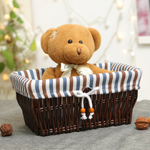 Storage basket rattan storage basket willow basket desktop storage basket snack basket finishing Basket grocery frame weaving fabric