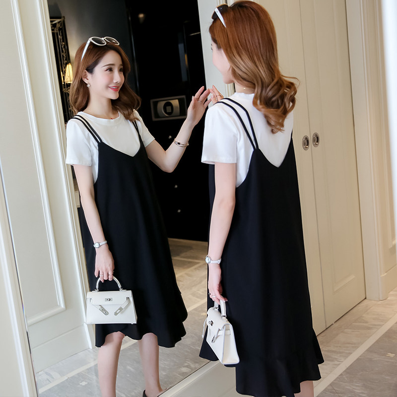 Pregnant Woman Spring Clothing Suit 2021 New Ocean Dress Fashion Summer Display Slim Two Sets Nets Red Pregnancy Woman Dress Spring Autumn