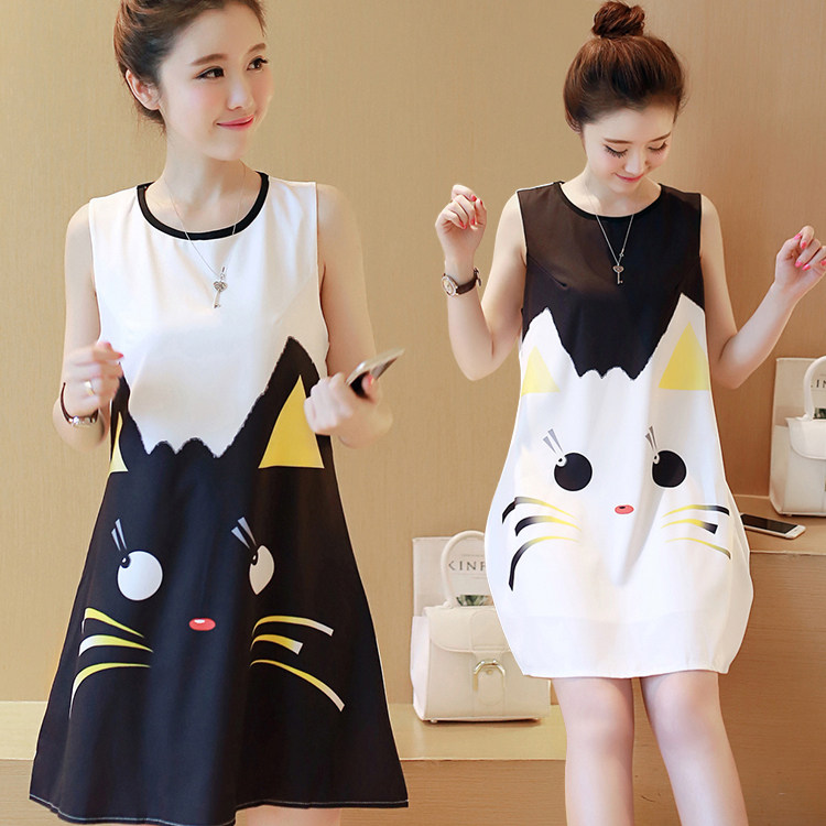 Small Sub Pregnant Woman Foreign Dress Summer Clothing Clothes Pregnancy Blouse Loose Tide Snowspun Summer Gestation Summer Dress