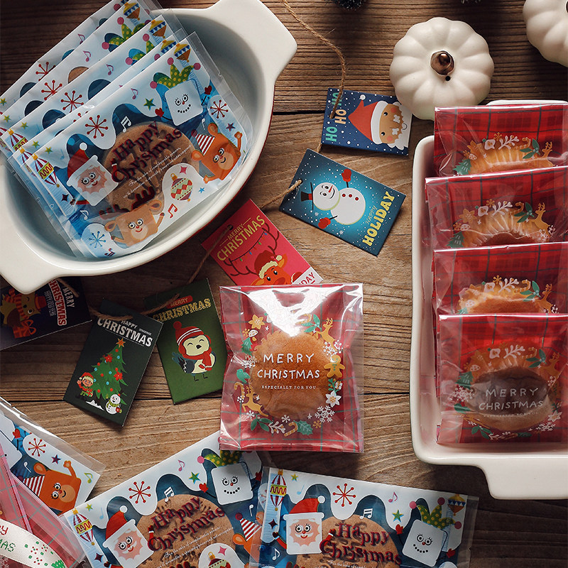 AMAGOUR NEW CHRISTMAS COOKIES CAKE MADELINE CANDY PACKING BAG RED FLOWER RING SELF-PROCLAIMED BAG-Taobao