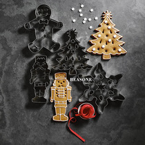 New oversized stainless steel Christmas cookie mold Christmas tree gingerbread man Nutcracker snowflake