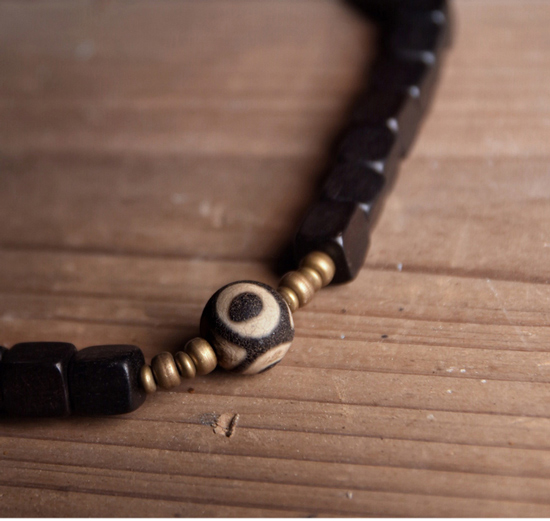 Thiết kế ban đầu handmade ebony bracelet Nhật Bản và Hàn Quốc cá tính vài retro nam giới và phụ nữ jewelry gió quốc gia vòng đeo tay