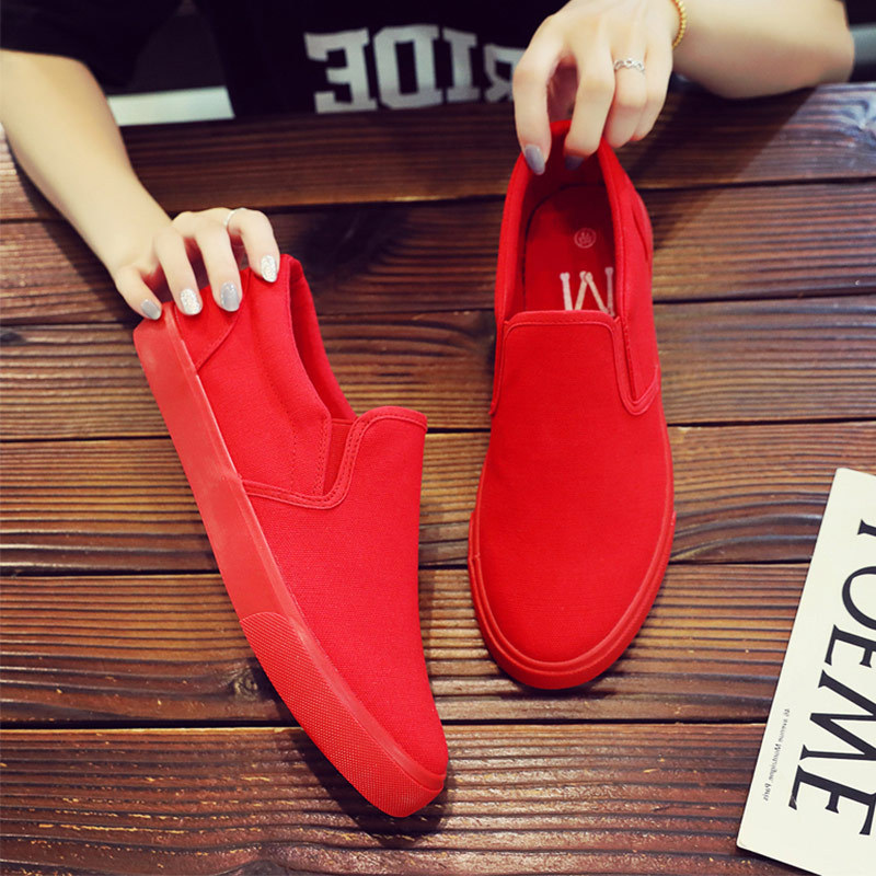 Spring New Style Old Beijing Cloth Shoes Trendy Casual Shoes Flat Slip-On Loafers Korean Style Canvas Shoes for Men