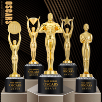 Metal trophy creative customization Annual meeting award team champion outstanding employee Small gold crystal medal customization