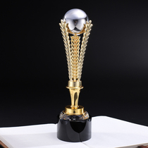 Wheat ear metal trophy custom creative crystal medal Company annual meeting award outstanding employee sales champion memorial