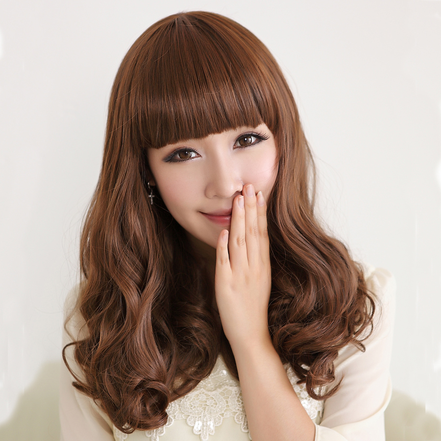 On The Comb Wig Lady Long Curly Hair Big Waves Long Hair Neat