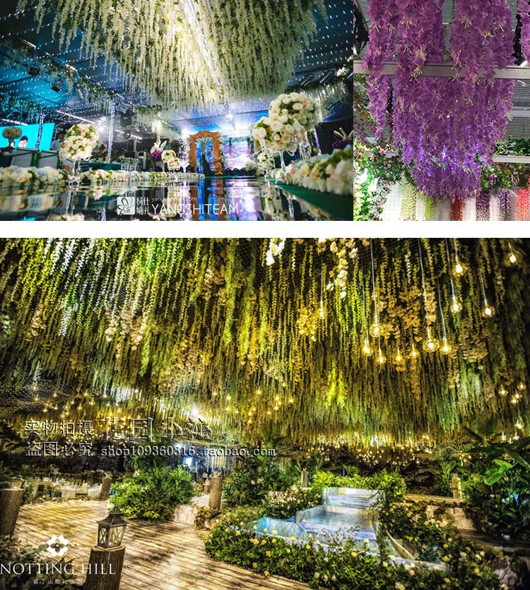 Mô phỏng Hoa Wisteria Hoa đậu dài Hoa trang trí Hoa Vine Chuỗi Chuỗi Mây Đám cưới Vine Hoa giả Hoa nhựa Hoa Vine - Hoa nhân tạo / Cây / Trái cây cây giả đẹp