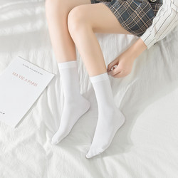 Medium tube socks jk white socks women's summer thin calf summer slim legs Japanese velvet long summer high tube knee-length