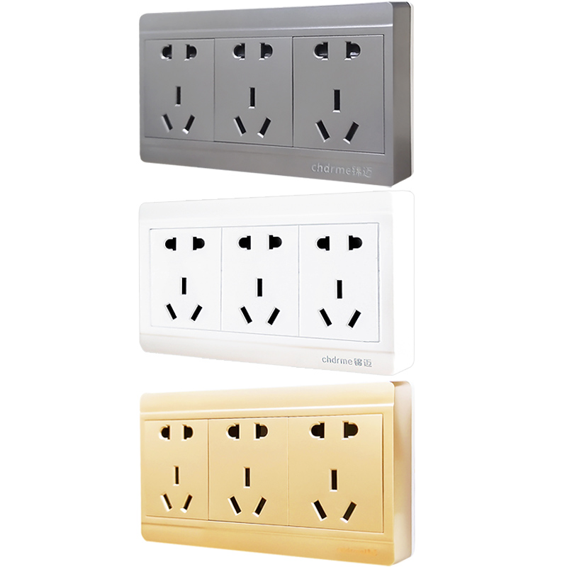 Jinmai kitchen platinum gray surface mounted two or three hole position panel 10A can 16A power supply fifteen hole socket open line box