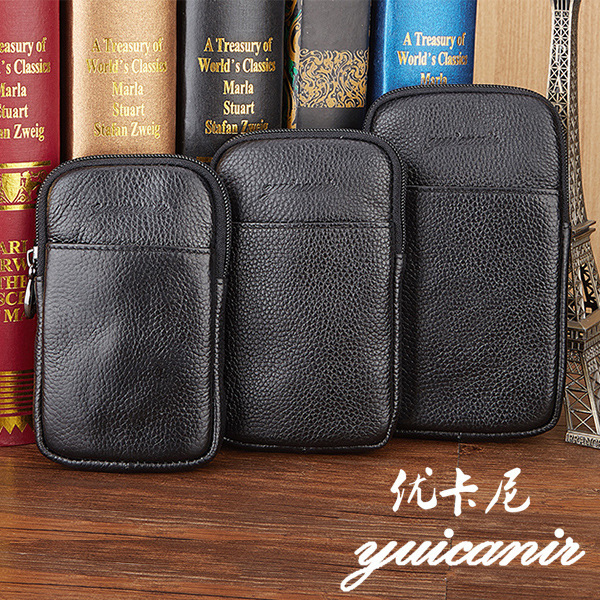 Uqani's new ultra-thin male phone bag packs 4 5 5 5 5 5 inches 5 inch by hand to wear a belt document bag vertical