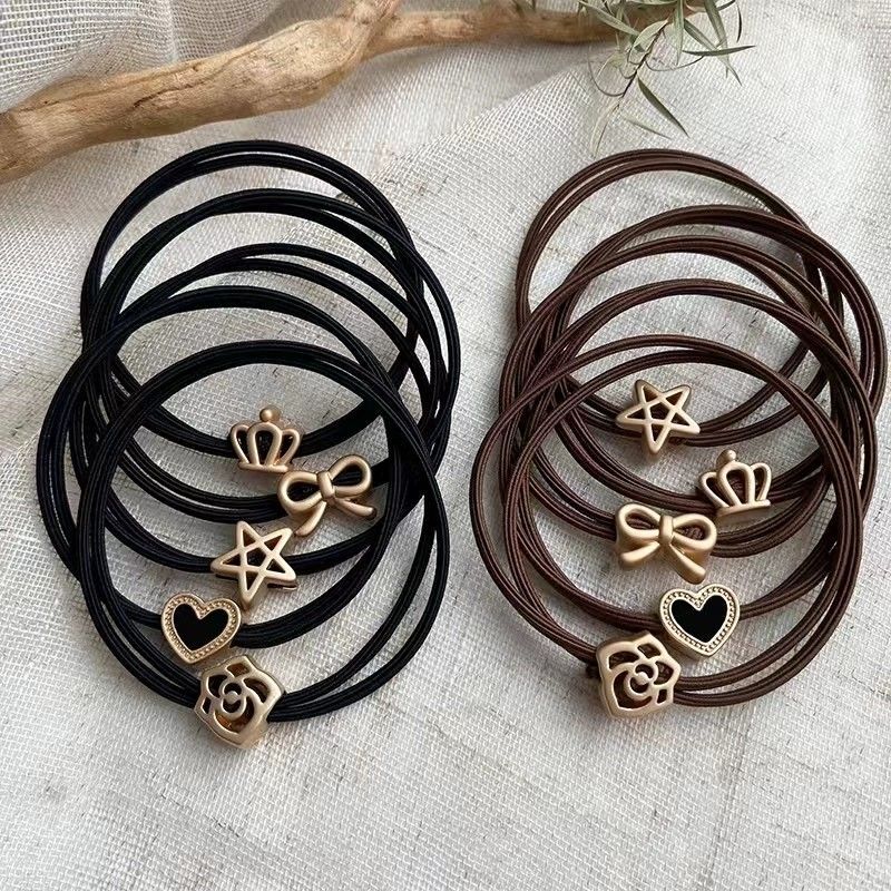 High-Elasticity and Durable Rubber Band, Chanel-Style Alloy, High-End Hair Tie, Simple and Elegant Ponytail Holder, Trendy and Fashionable Hair Ring