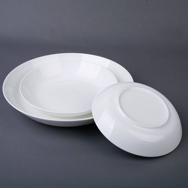 Pure white ipads China plate son dish plate FanPan dumplings circular household ceramic plate plate plate pepper fish head large plate
