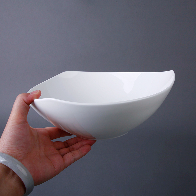 Ipads bowls creative triangle household pure white ceramic bowl rainbow such use salad bowl bowl of soup bowl stew fruit and vegetable dishes