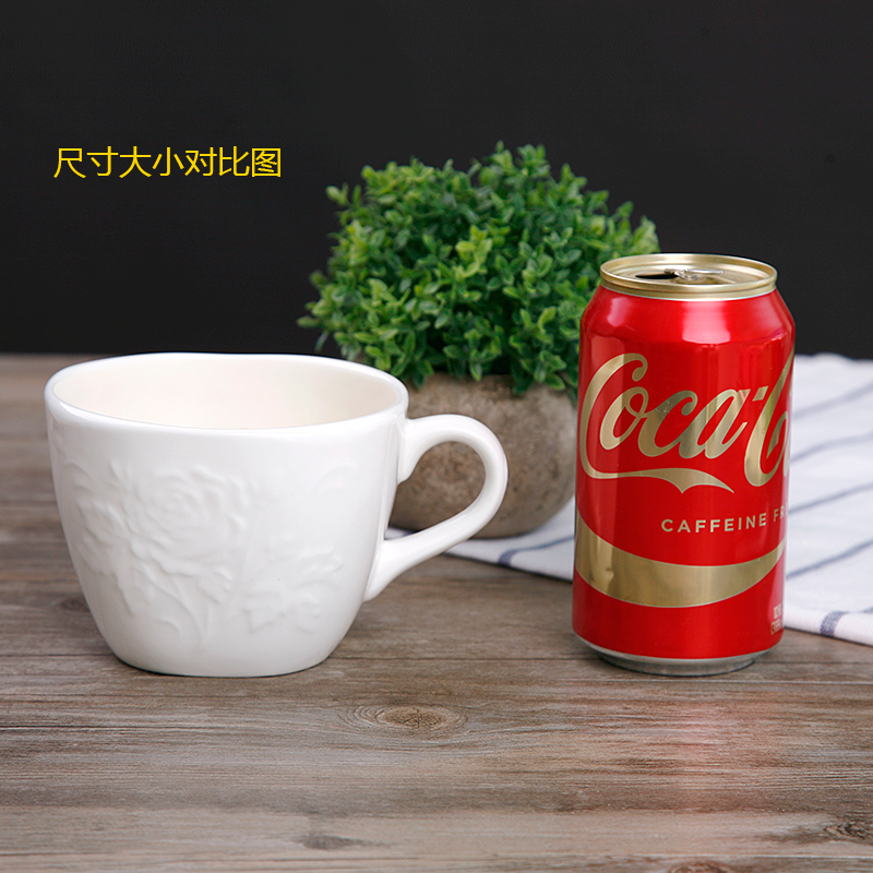 Ceramic cup cereal breakfast cup of large capacity large oats milk cup of ipads China keller cup relief coffee cup