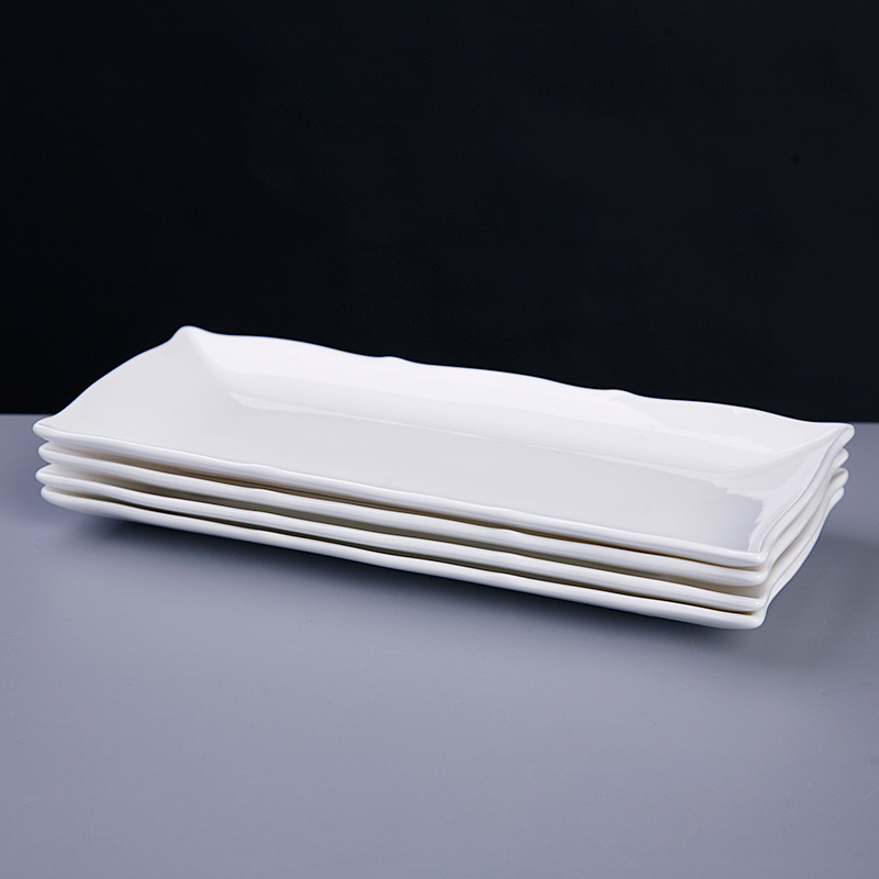 Ipads China rectangular plate sushi plate small never dish creative pure white wings dessert plate Japanese - style tableware plate