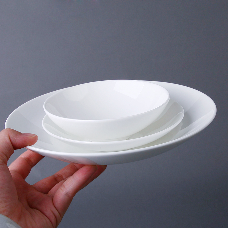 Pure white ipads China plate son home dish bowl contracted western - style tableware microwave tableware pasta salad dish dish dish