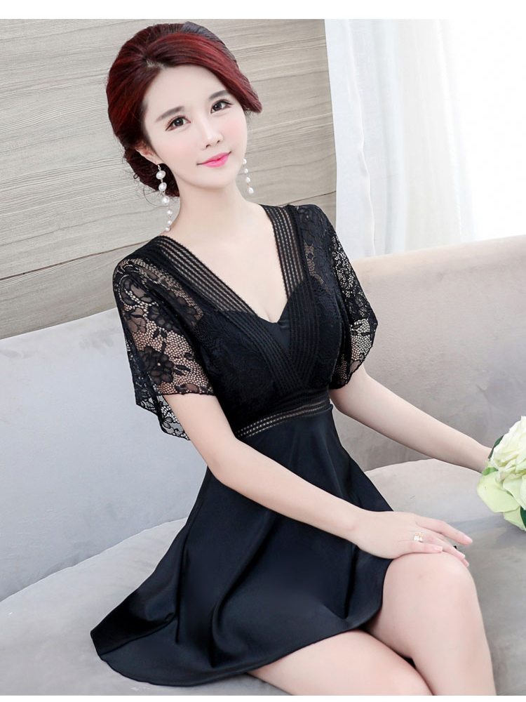 Áo tắm nữ Xiêm váy ren bảo thủ ngực nhỏ tụ tập che bụng giảm béo mùa xuân trung niên áo tắm mẹ - Bộ đồ bơi One Piece đồ bơi liền thân trẻ em