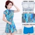 New mẹ áo tắm nữ bảo thủ trung niên retro chia swimsuit cao eo bao phủ belly boxer trung niên suối nước nóng tắm phù hợp với