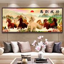 Eight-horse figure cross-stitch horse to success Diamond painting full diamond new living room large cross-stitch 2021 new embroidery