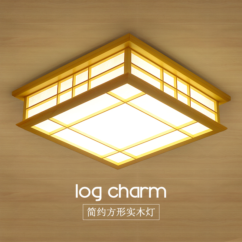 Wooden Japanese-Style Ceiling Lamp Tatami Lighting Bedroom Natural Wood Color Chinese Solid Wood Art Lamp Nordic Study Korean-Style Lamp
