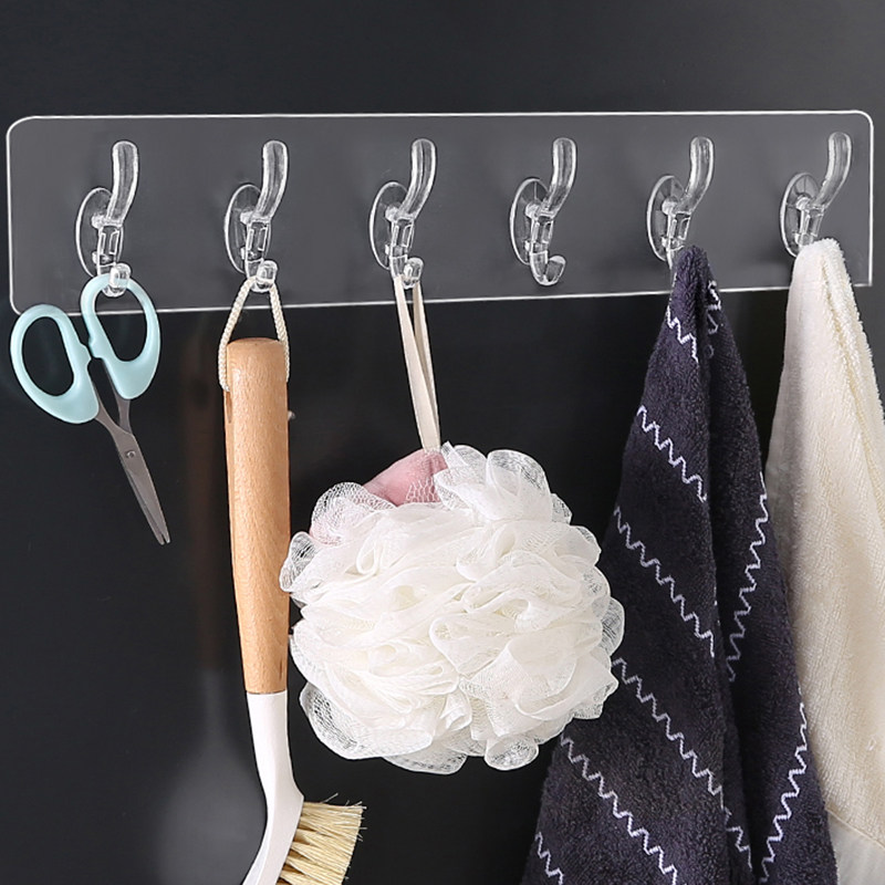 Round-free hook with strong viscose kitchen six serial plank wall adhesive door and hanging hook on wall