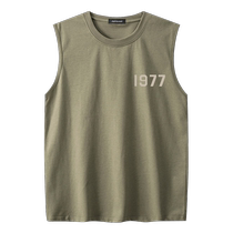 Real Vis Vest Mens Summer Brief Fashion Clothes Men Loose Day Ensemble Pure Cotton Casual Sports T-shirt Camper