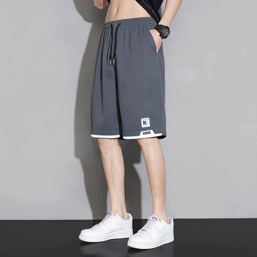 Шелковые спортивные летние быстросохнущие шорты для отдыха, тонкие пляжные штаны, оверсайз