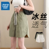 Шелковые шорты для отдыха, приталенные спортивные штаны, высокая талия, эластичная талия, свободный крой