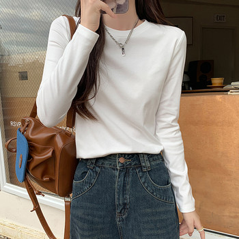 Basic Base Layer Shirt 2024 New Style Women's Autumn and Winter Fashionable and Stylish Loose Long-Sleeved T-Shirt with a Sense of Design Top ins