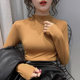 Half Turtleneck Base Shirt for Women 2024 Autumn New Basic Style Slim Fit Stylish Small Stand Collar Long Sleeve T-Shirt Women's Top