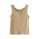 2025 Summer Sexy Button Detail Camisole Inner Top Tight Ribbed Cotton Short Sleeveless Tank Top for Women Trendy