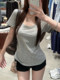 Korean Style Versatile Short-Sleeve T-Shirt for Women, 2025 Summer New Fashion Casual Regular Shoulder V-Neck Solid Color Basic Top