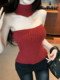 Red Christmas Pure Desire Halter Neck Knitted Vest for Women, Autumn and Winter Sexy Slim Fit Inner Wear Short Tube Top