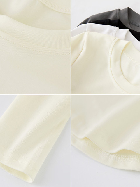 Chic Round Neck Irregular Hem Long-Sleeved T-Shirt for Women, New Autumn Korean Style Solid Color Slim Fit Short Top