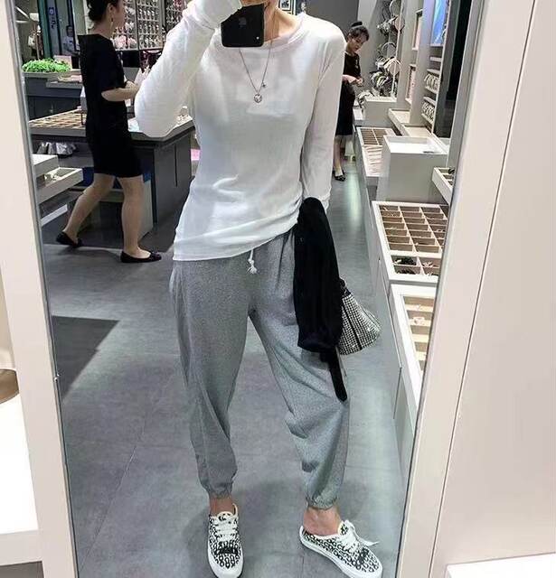 Pure Desire Style Long-Sleeve T-Shirt for Women, White, 2024 Early Autumn New Korean Version, Slim Fit, Unique Frayed Edge, Round Neck Base Shirt