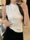 Half-High Collar, Slim-Fitting, Versatile Sleeveless Camisole for Women, Can Be Worn Outside, Basic Style, Pure and Sexy, Inner Wear, Solid Color Top