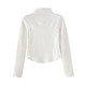 Chic Brushed Thickened Half-High Collar Long-Sleeved Bottoming Shirt for Women, New Autumn and Winter Design, Curved Hem Short Top
