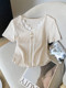 Summer 2025 New Design Lace Splicing Sweet Summer V-Neck T-Shirt for Women, Short Slim Fit Slimming Bm Top