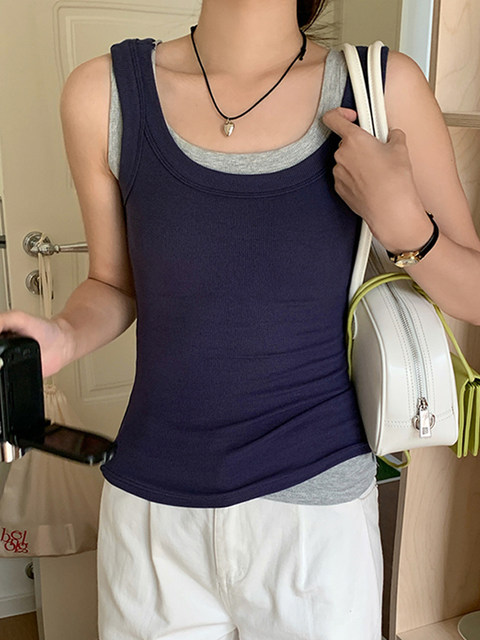 Dopamine wear solid color versatile camisole women's summer new hot girl temperament outer wear inner bottoming top