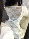 Pure Desire Hot Girl Style U-Neck Long Sleeve T-Shirt for Women 2026 Spring Unique Back Lace Patchwork Base Shirt Top
