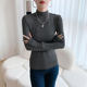 Chic Patchwork Half-High Collar Fleece-Lined Base Shirt for Women, 2023 Early Spring New Slim-Fit Brushed Long-Sleeve T-Shirt Top ins