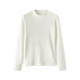 Layered Thin Fleece Small Stand-Up Collar White Long-Sleeve T-Shirt for Women, 2025 Winter New Korean Style Slim-Fit Base Shirt for Layering ins